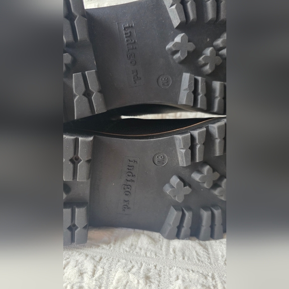 Indigo Black Leather Combat Boots - Picture 7 of 8